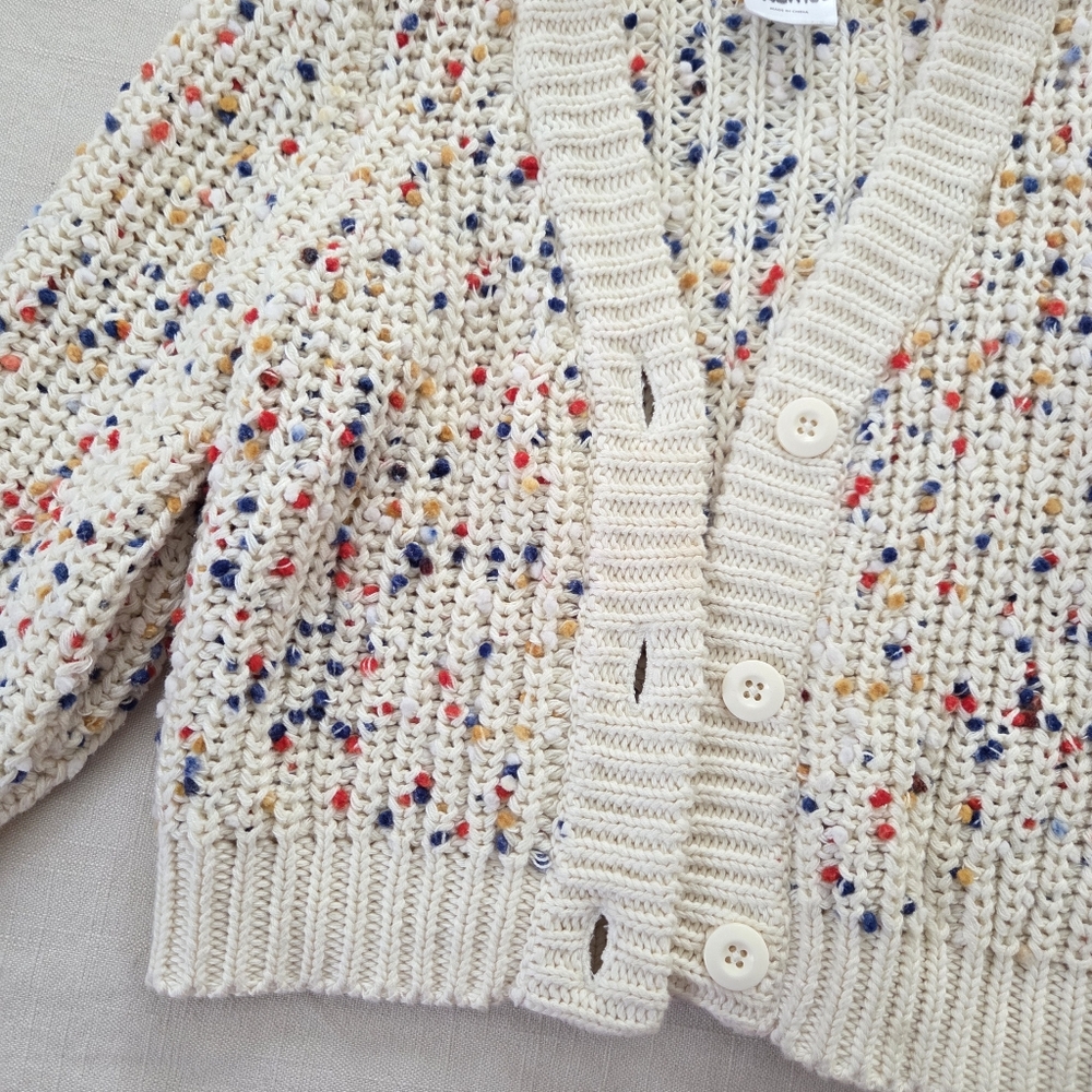 Hanna Andersson Colorful Speckled Knit Cardigan 3t - Picture 2 of 9